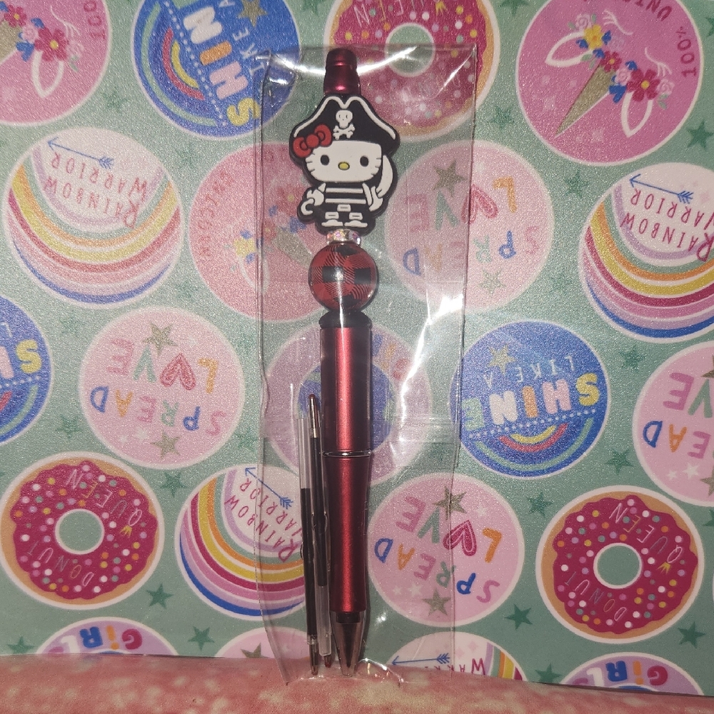Hello Kitty Pirate Red and Black Pen with  refilles